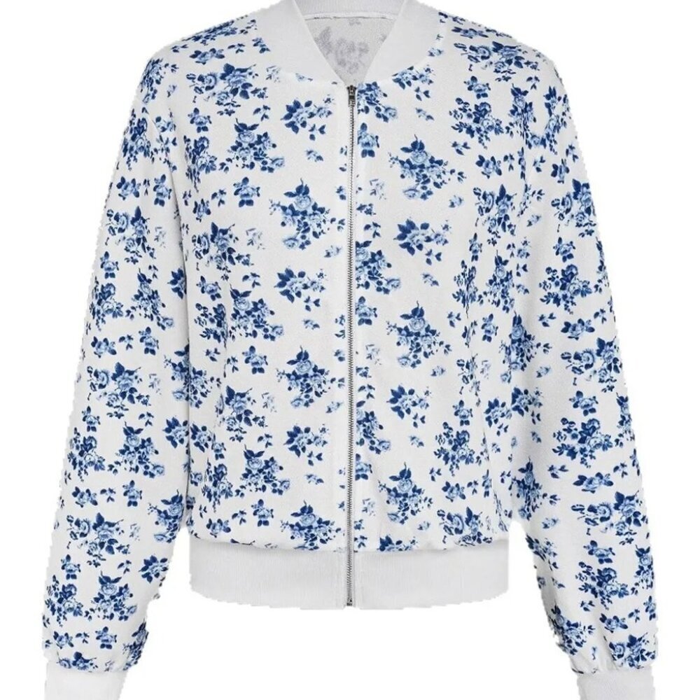 Printed Zip Up Long Sleeve Jacket